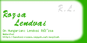 rozsa lendvai business card